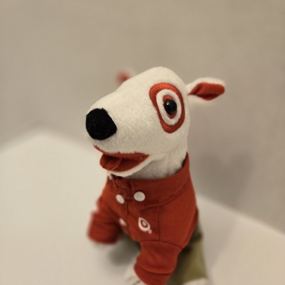 Target Bullseye 7" Plush Dog Employee Uniform Red Shirt Khaki Pants 2005